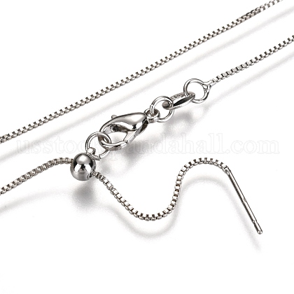 Adjustable Electroplate Brass Venetian Chain Necklaces US-MAK-L028-02P-1