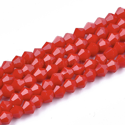 Opaque Solid Color Glass Beads Strands US-GLAA-Q080-4mm-B02-1
