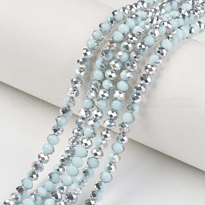 Electroplate Opaque Glass Beads Strands US-EGLA-A034-P4mm-M03-1