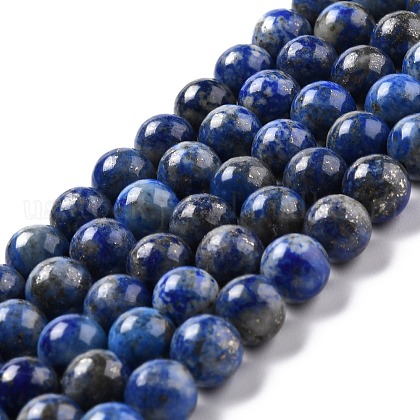 Natural Lapis Lazuli Round Beads Strands US-G-I181-09-8mm-1