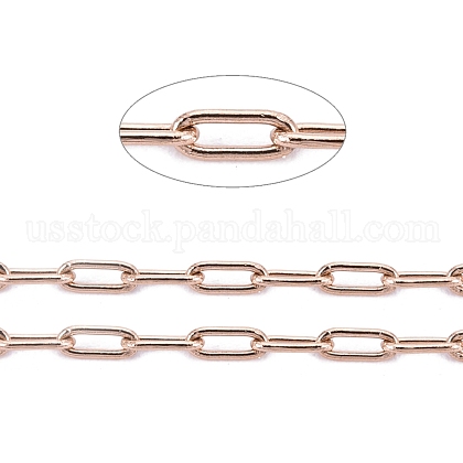 Ion Plating(IP) 304 Stainless Steel Paperclip Chains US-CHS-F010-01A-RG-01-1