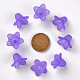 Purple Frosted Transparent Acrylic Flower Beads US-X-PLF018-15-3