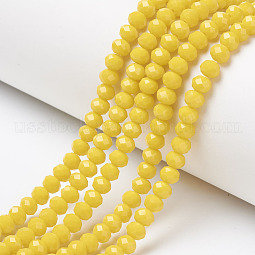Opaque Solid Color Glass Beads Strands US-EGLA-A034-P6mm-D04