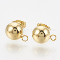201 Stainless Steel Stud Earring Findings US-STAS-Q225-16G-6mm