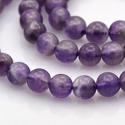 Natural Amethyst Round Beads Strands US-G-N0120-11A-6mm-1