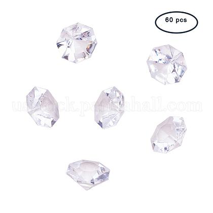 PandaHall Elite Acrylic Diamond Gems Pointed Back Cabochons US-GACR-PH0003-01C-1