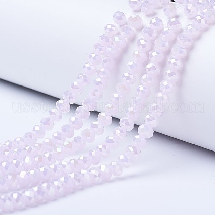 Electroplate Glass Beads Strands US-EGLA-A034-J8mm-B04-1