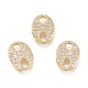 Brass Micro Pave Clear Cubic Zirconia Links US-KK-O127-04G-1