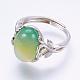 Adjustable Oval Natural Agate Finger Rings US-RJEW-P059-E01-1