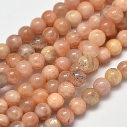 Round Natural Sunstone Beads Strands US-G-I176-09-6mm