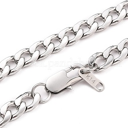 Men's 304 Stainless Steel Cuban Link Chain Necklaces US-NJEW-JN03170-01