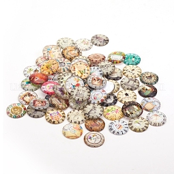 Printed Picture Glass Cabochons US-GGLA-YW0001-01B