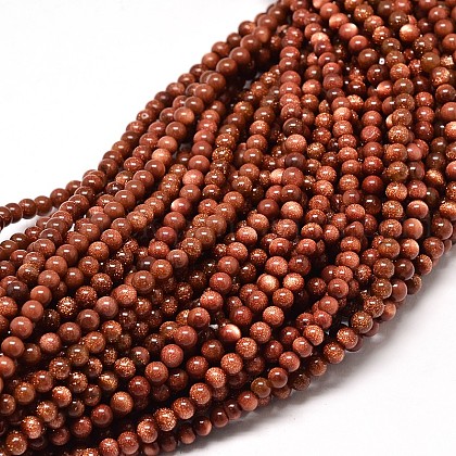 Synthetic Goldstone Round Bead Strands US-G-P072-02-6mm-1
