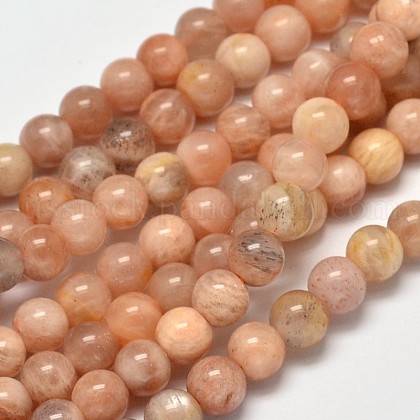 Round Natural Sunstone Beads Strands US-G-I176-09-6mm-1