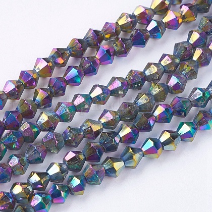 Electroplate Glass Beads Strands US-EGLA-S057-6-1