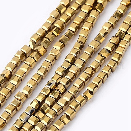 Electroplate Crystal Glass Faceted Cube Beads Strands US-EGLA-F013-A02-1