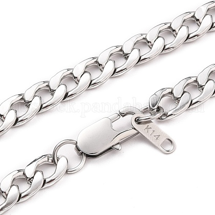 Men's 304 Stainless Steel Cuban Link Chain Necklaces US-NJEW-JN03170-01-1