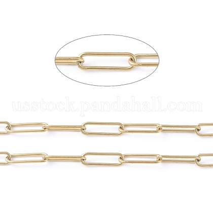 Vacuum Plating 304 Stainless Steel Paperclip Chains US-CHS-L022-02P-G-1