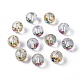 Flower Picture Transparent Glass Round Beads US-GFB-R004-14mm-M19-1
