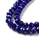 Electroplate Opaque Solid Color Glass Beads Strands US-EGLA-A034-P4mm-L12-3