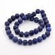 Dyed Frosted Natural Lapis Lazuli Round Bead Strands US-G-M272-15-6mm-2