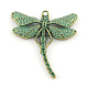 Dragonfly Zinc Alloy Big Pendant Rhinestone Settings US-PALLOY-R065-090-FF-1