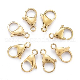 Ion Plating(IP) 304 Stainless Steel Lobster Claw Clasps US-STAS-H353-F-02G