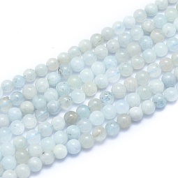 Natural Aquamarine Beads Strands US-G-K310-C06-4mm