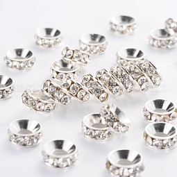 Brass Rhinestone Spacer Beads US-RB-A020-9mm-01S