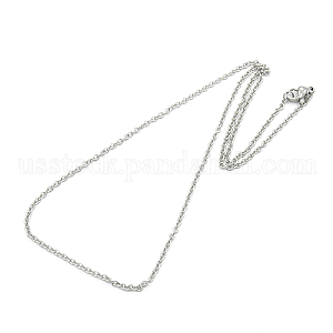 Unisex Classic Plain 304 Stainless Steel Mens Womens Cable Chain Necklaces US-STAS-O037-83P