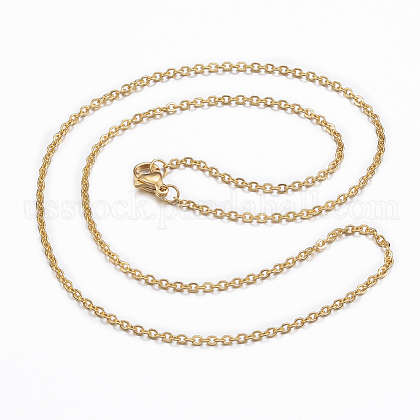 304 Stainless Steel Cable Chain Necklaces US-NJEW-H445-04G-1