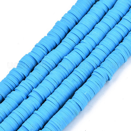 Handmade Polymer Clay Beads Strands US-CLAY-R089-6mm-119-1