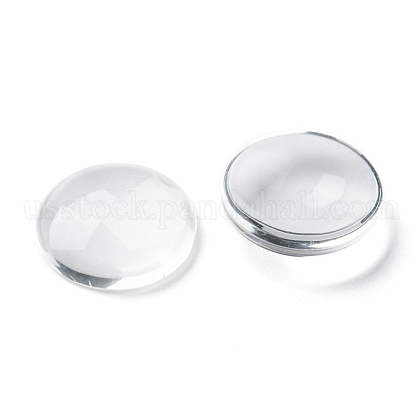 Transparent Glass Cabochons US-GGLA-R026-40mm-1