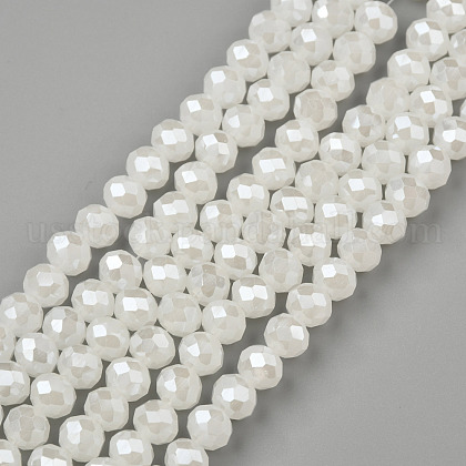 Electroplate Glass Beads Strands US-EGLA-A034-J6mm-A08-1