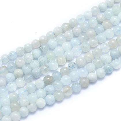 Natural Aquamarine Beads Strands US-G-K310-C06-4mm-1