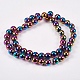 Electroplate Non-magnetic Synthetic Hematite Beads Strands US-G-J169A-8mm-05-2