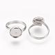 Adjustable 304 Stainless Steel Finger Rings Components US-STAS-L193-P-10mm-2
