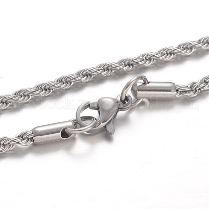 304 Stainless Steel Rope Chain Necklaces US-NJEW-F195-05C-P-1