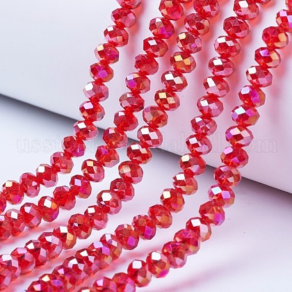 Electroplate Glass Beads Strands US-EGLA-A034-T6mm-B06-1