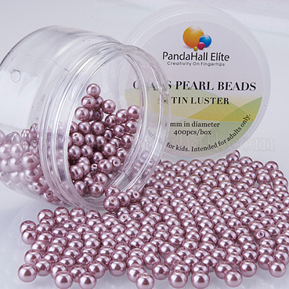 Pearlized Glass Pearl Round Beads US-HY-PH0001-6mm-046-1