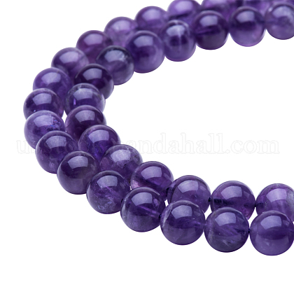 Natural Amethyst Round Beads Strands US-G-PH0018-10mm-1