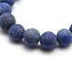 Natural Frosted Lapis Lazuli Round Bead Strands US-G-M064-8mm-08-2