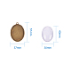 Oval Transparent Clear Glass Cabochons and Zinc Alloy Pendant Cabochon Settings US-DIY-PH0007-02AB-NR-3