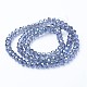 Electroplate Transparent Glass Beads Strands US-EGLA-A034-T8mm-Y04-2