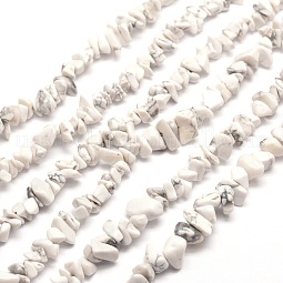 Synthetic White Howlite Chip Bead Strands US-G-M205-53
