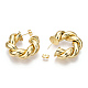 Brass Twist Round Stud Earrings US-EJEW-P214-14G-3
