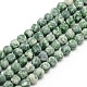 Frosted Natural Green Spot Jasper Round Bead Strands US-G-M064-6mm-10-1