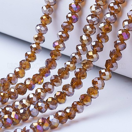 Electroplate Glass Beads Strands US-EGLA-A034-T4mm-B08-1