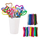 480 PACK 24 Colors Pipe Cleaners Chenille Stem Christmas Tinsel Decoration DIY Chenille Stem Metallic Tinsel Garland Craft Wire US-AJEW-BC0001-01-1