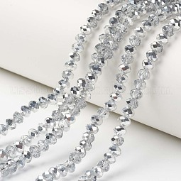 Electroplate Transparent Glass Beads Strands US-EGLA-A034-T8mm-M16